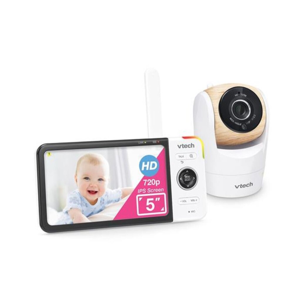5” 720p HD Display, Super 110 Wide Angle View Baby Monitor, Remote Pan-Tilt-Zoom